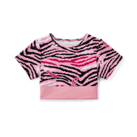 AW25 Bonini ENERGY Pink Printed Crop Sport Top