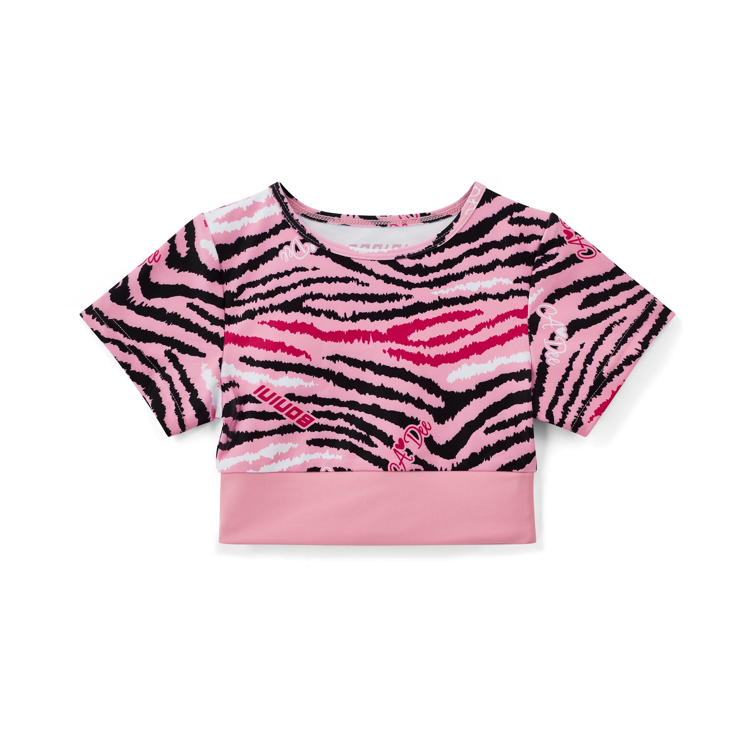 AW25 Bonini ENERGY Pink Printed Crop Sport Top
