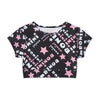 AW25 Bonini DREAM Black Printed Crop Sport Top