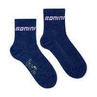AW25 Bonini TWIRL Navy Blue & Purple Logo Sport Socks