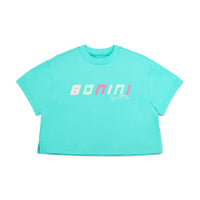SS26 Bonini SHINE Blue Cropped Logo T-Shirt