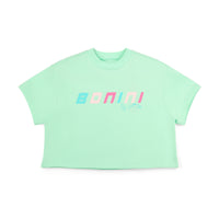 SS26 Bonini SHINE Green Cropped Logo T-Shirt