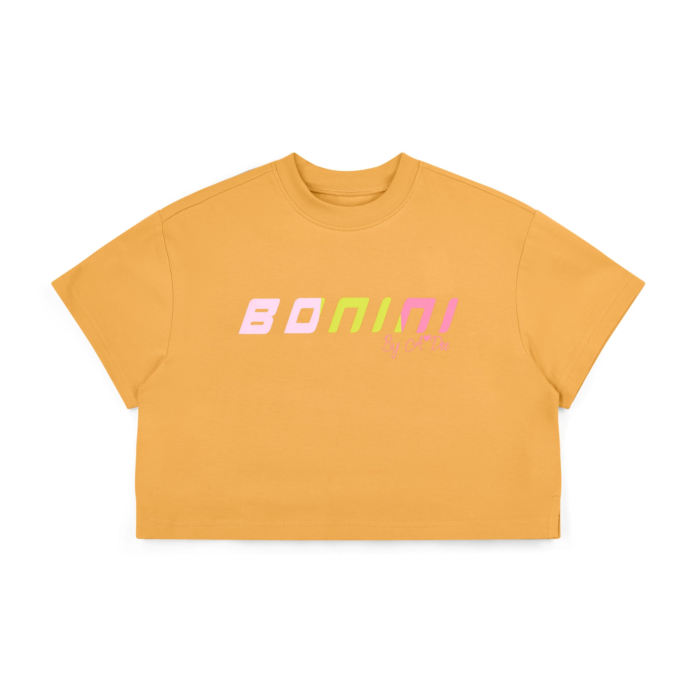 SS26 Bonini SHINE Orange Cropped Logo T-Shirt