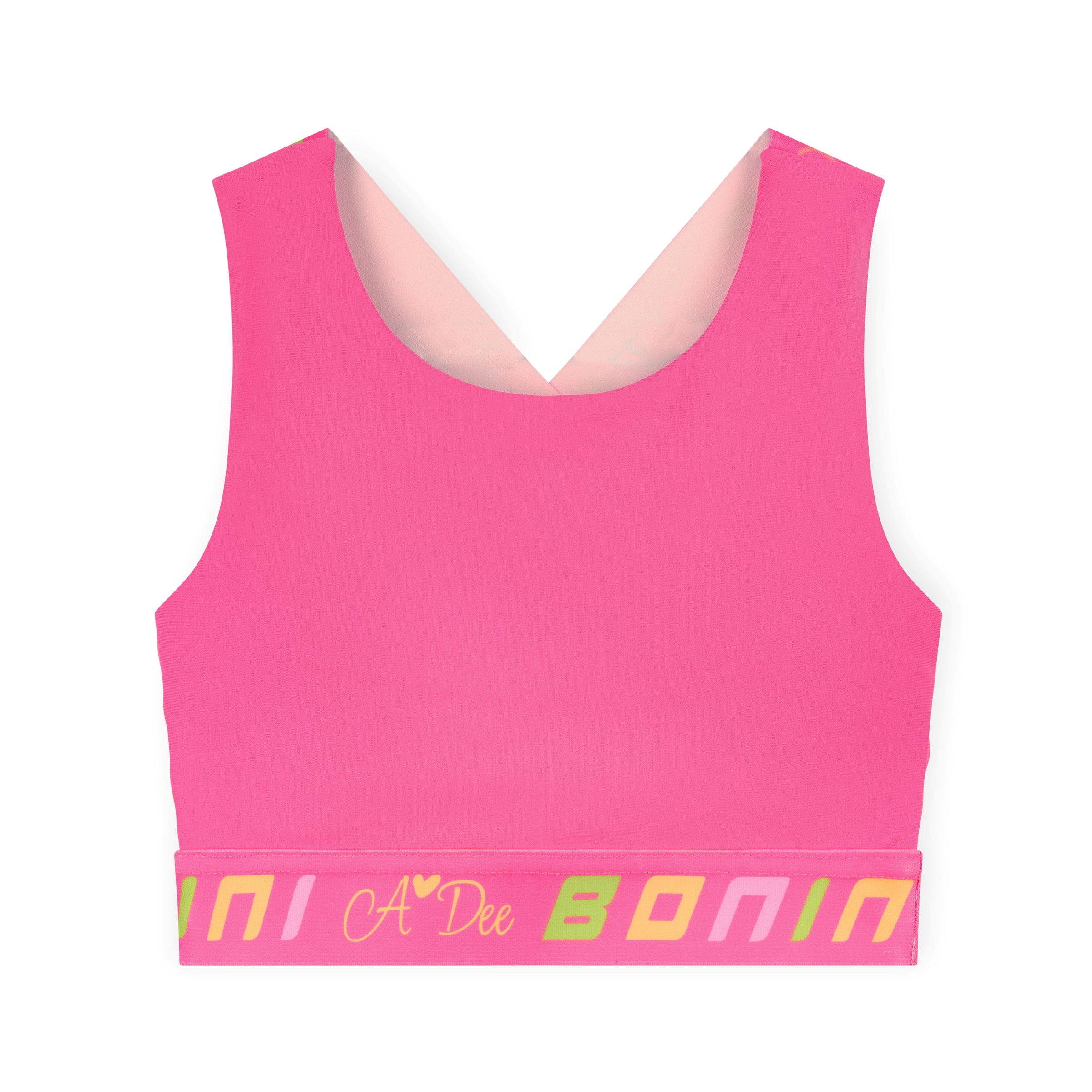 SS26 Bonini FLEX Pink & Orange Colour Block Crop Top