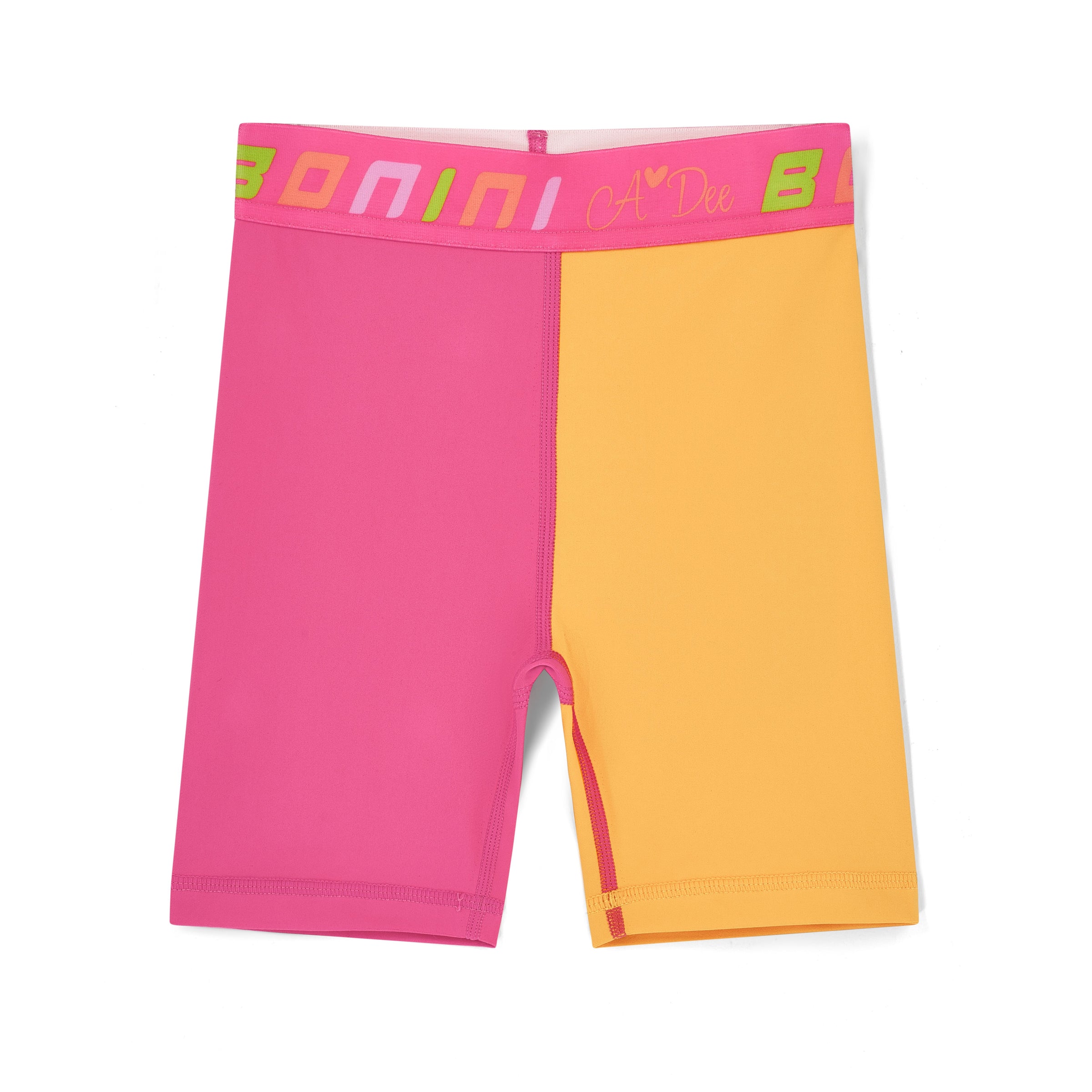SS26 Bonini SPIN Pink & Orange Colour Block Cycling Shorts