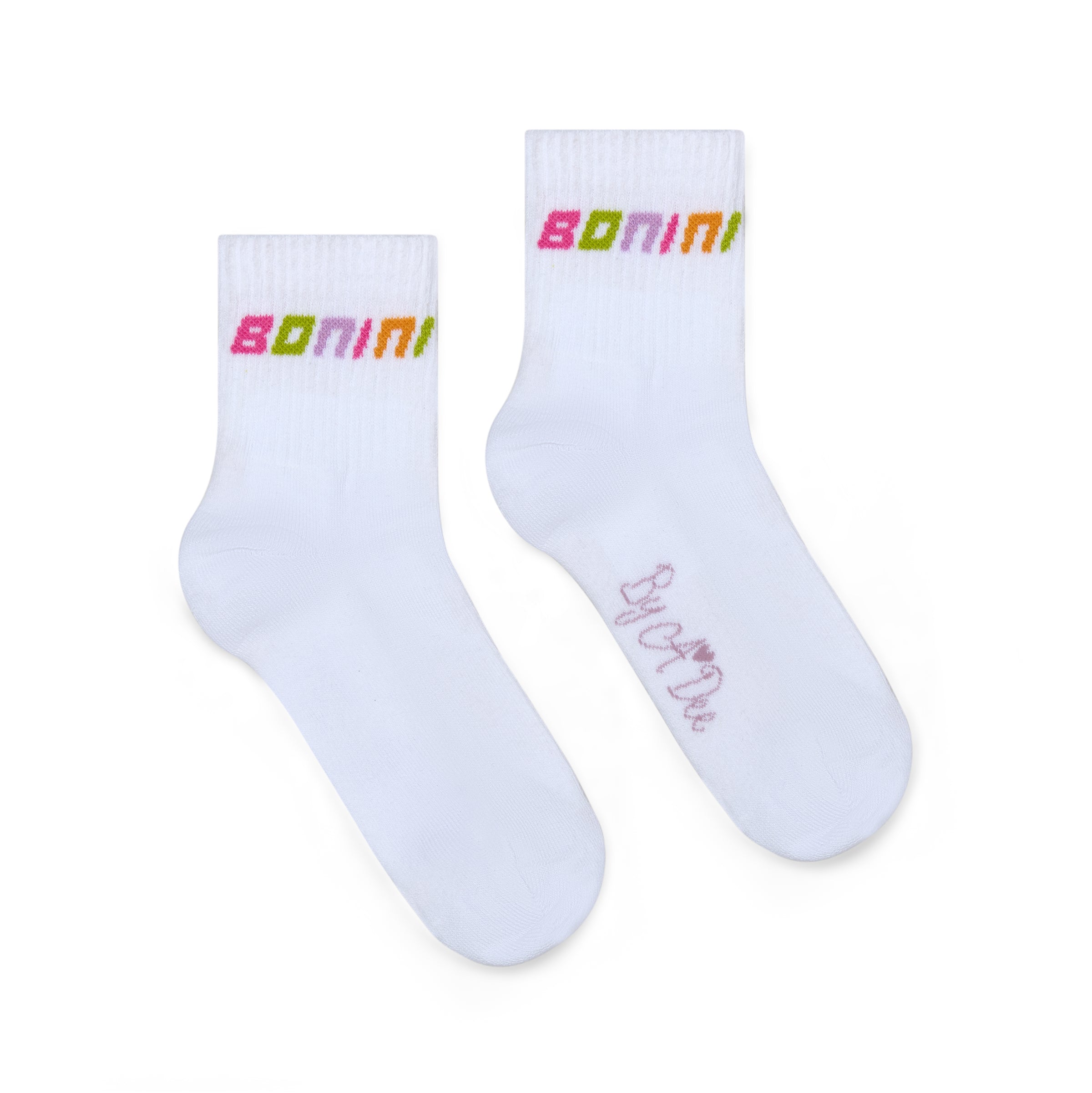 SS26 Bonini TWIRL White Multicoloured Logo Socks