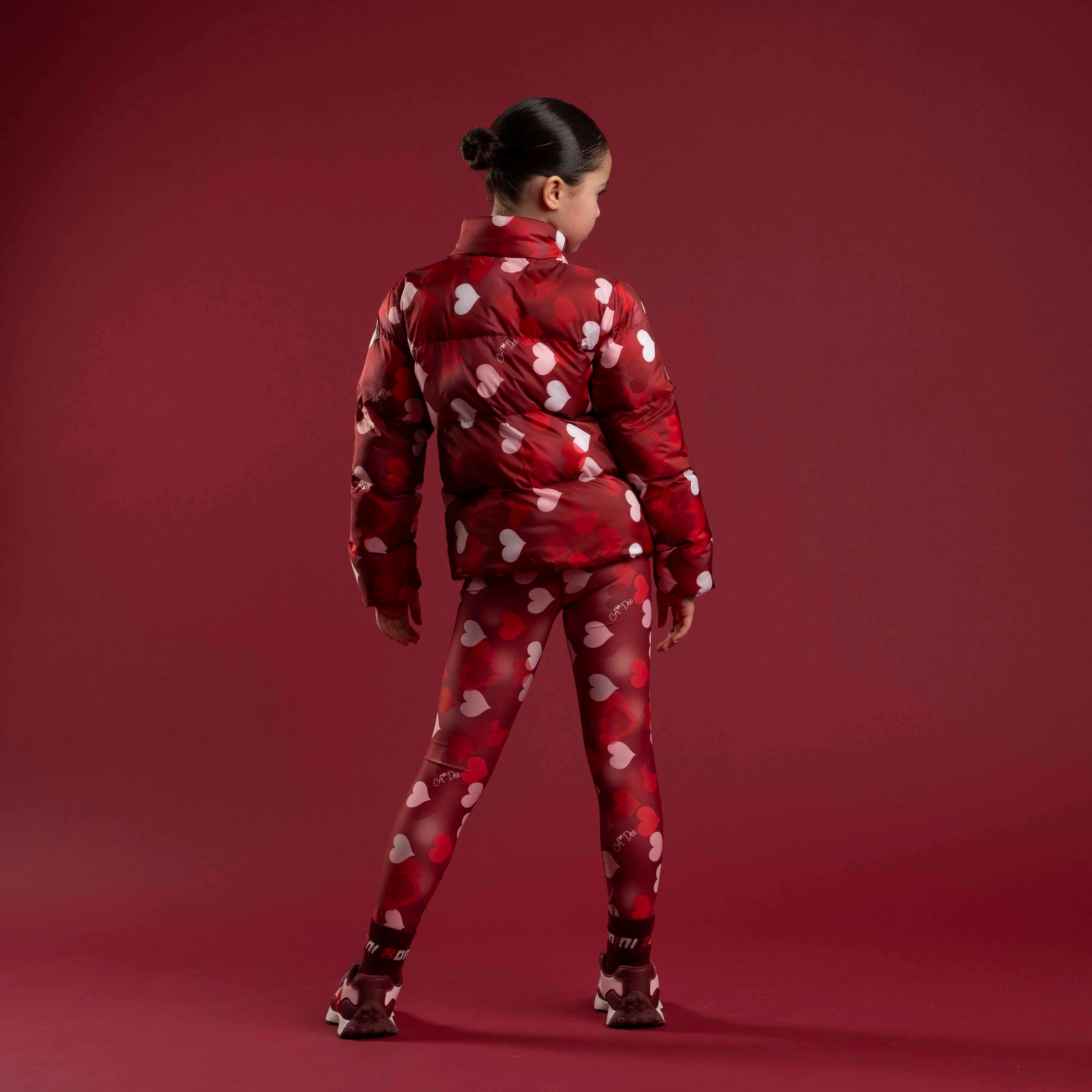 Bonini Girls DAZZLE Red Heart Print Coat