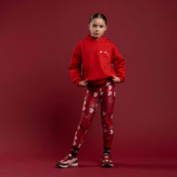 Bonini Girls SPARKLE Red Oversized Hoody