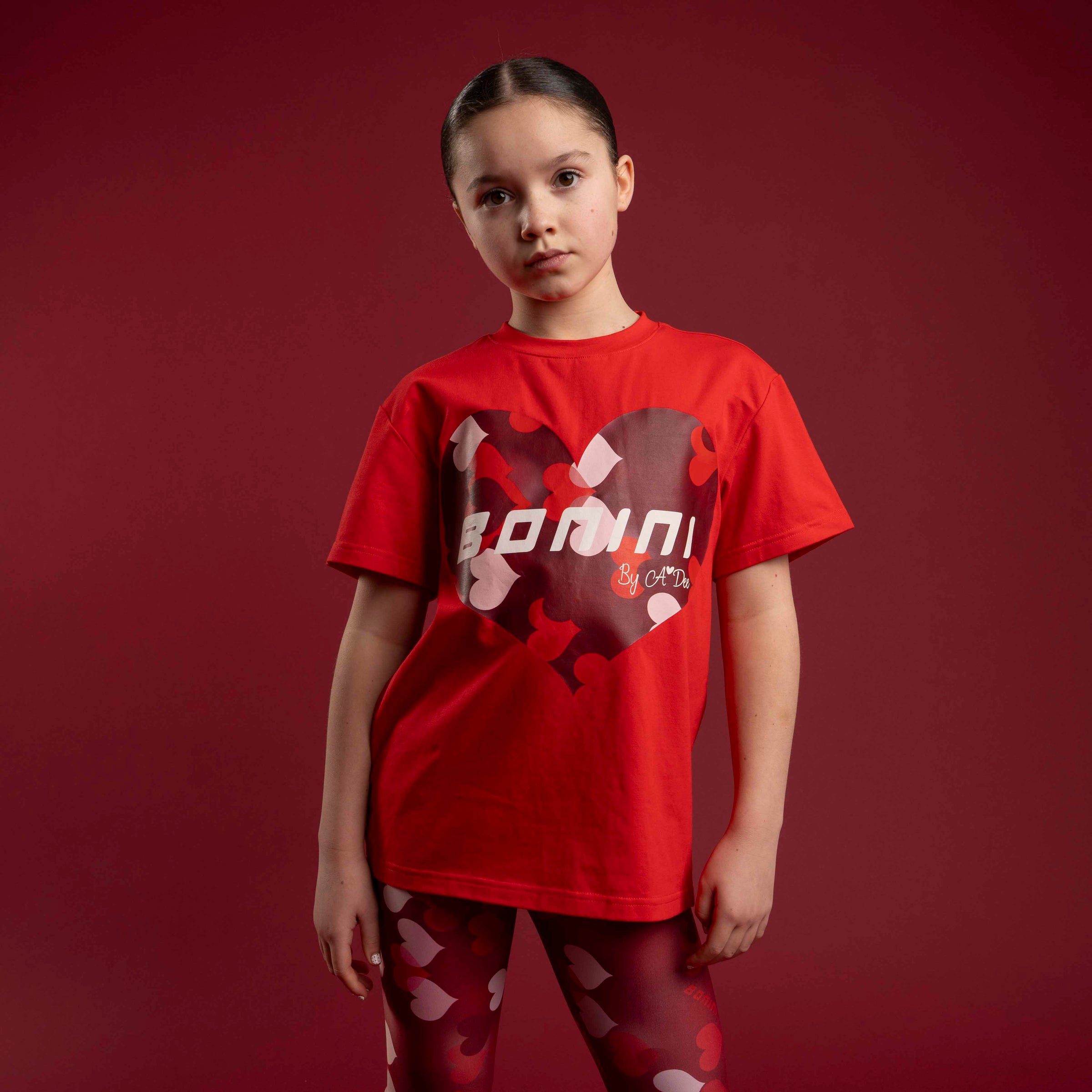 Bonini Girls DYNAMIC Red Oversized T-Shirt