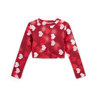 Bonini Girls ARCH Red Heart Print Top