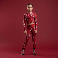 Bonini Girls SPRINT Red Heart Print Leggings