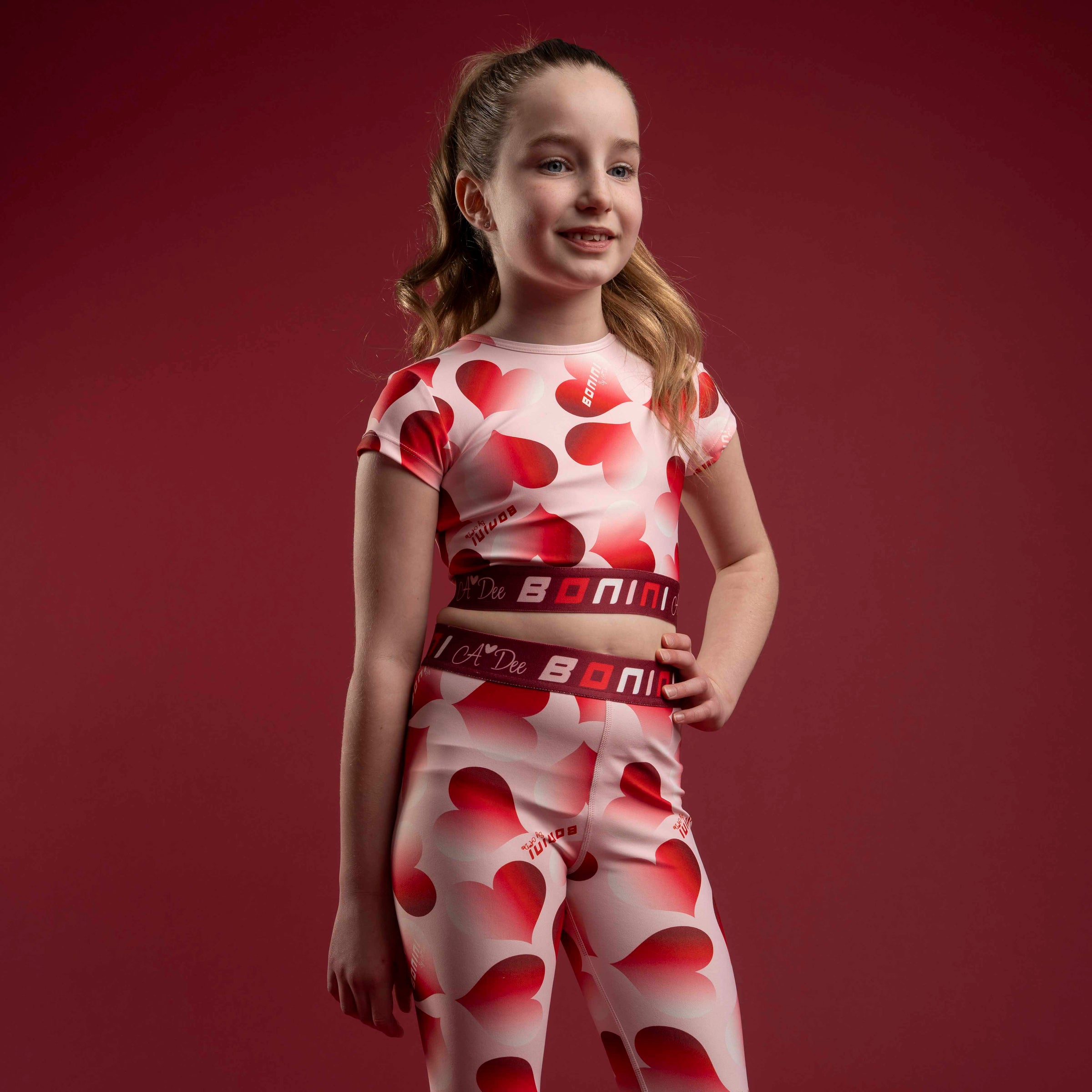 Bonini Girls REFINE Pink Heart Print Top
