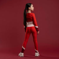 Bonini Girls SPRINT Red Panel Leggings