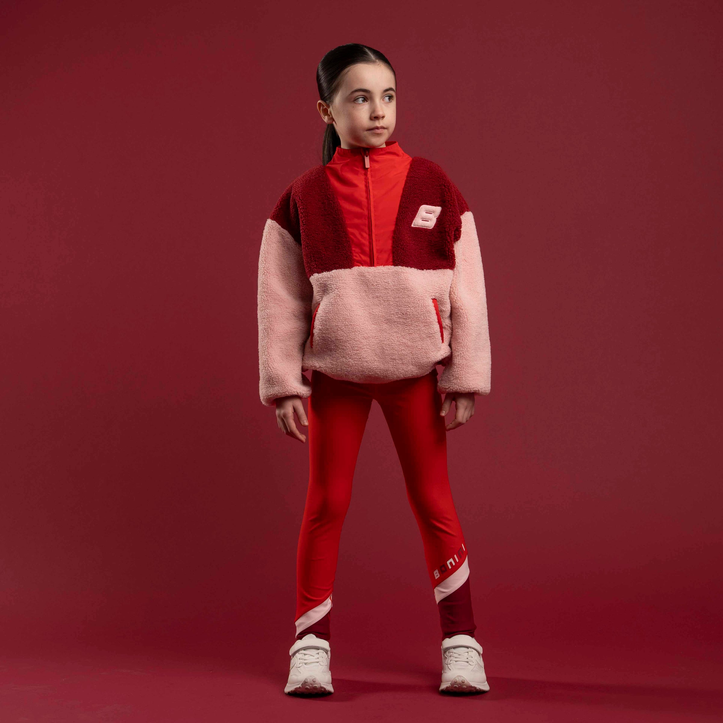 Bonini Girls TRAIL Red Quarter Zip Fleece