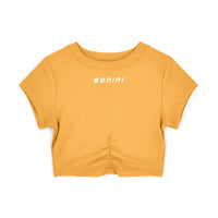 SS26 Bonini ASPIRE Orange & White Logo Short Sleeve Ruched Top