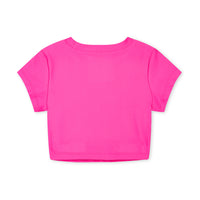SS25 Bonini ASPIRE Hot Pink & White Logo Short Sleeve Ruched Top