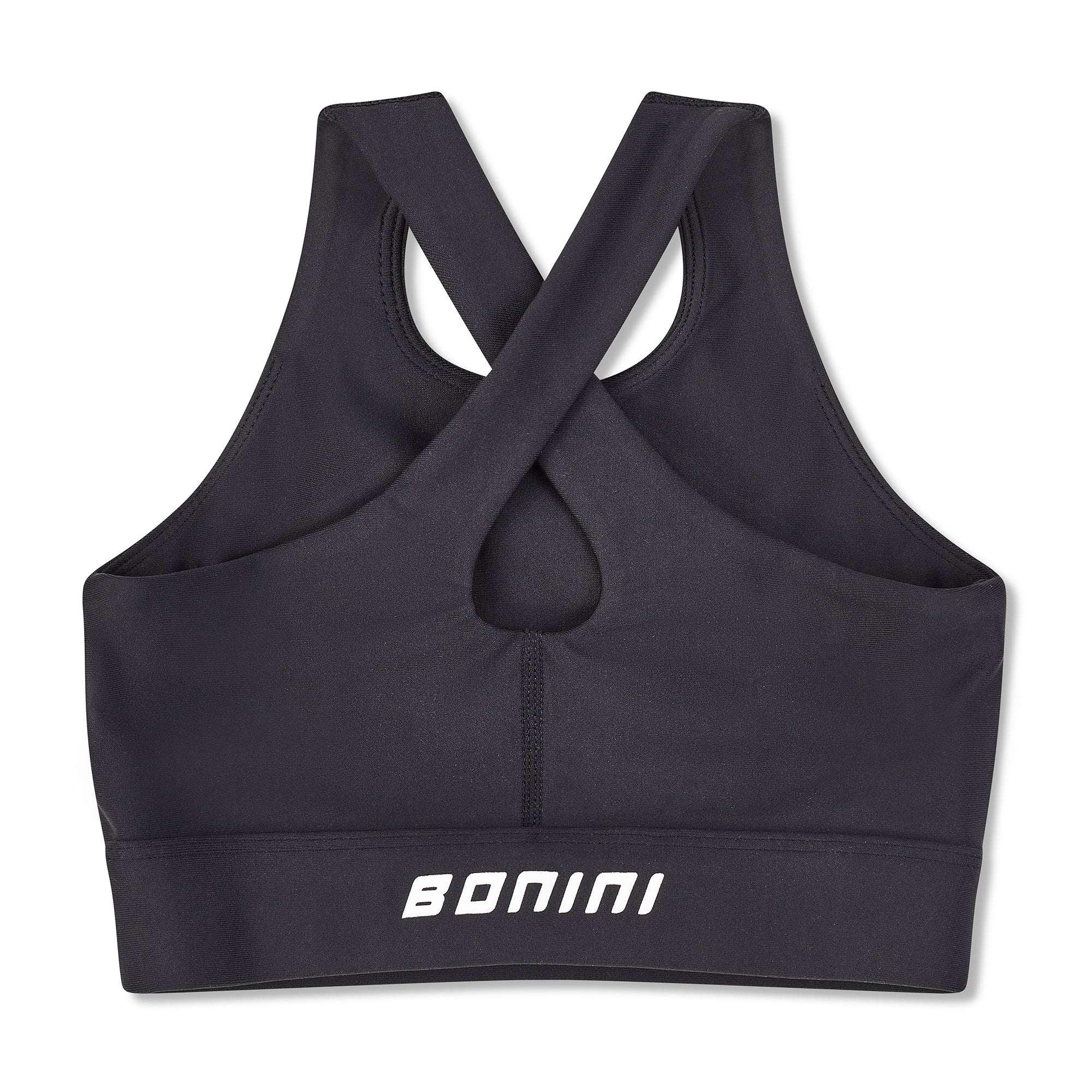 AW25 Bonini ASPIRE Black Crop Sport Top