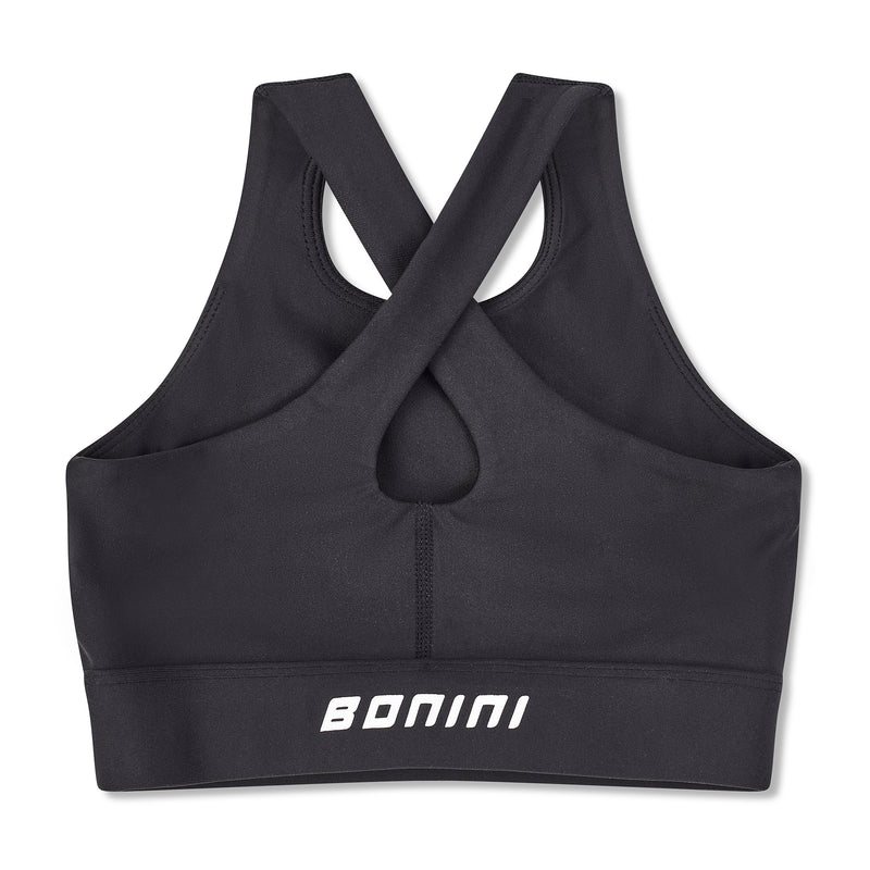 AW25 Bonini ASPIRE Black Crop Sport Top