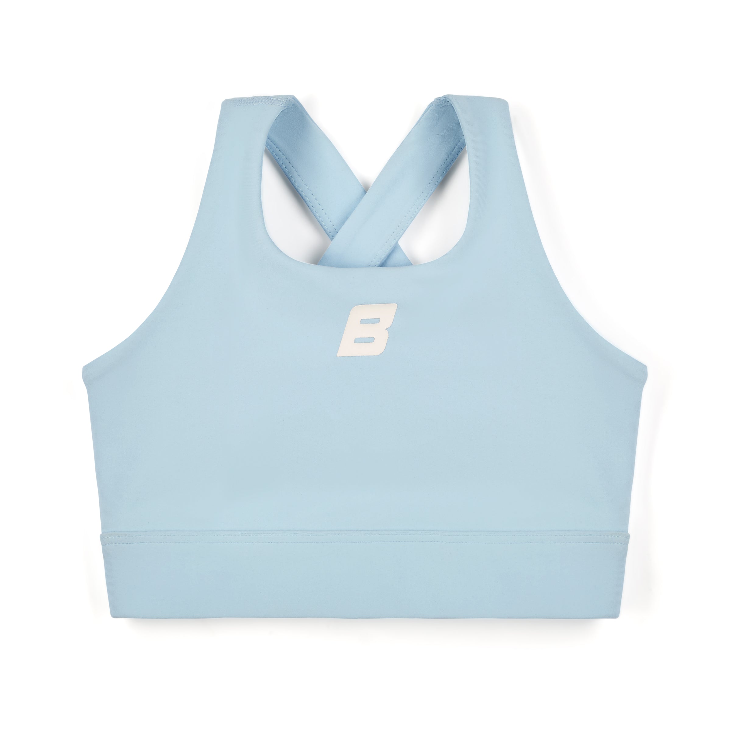 AW25 Bonini ASPIRE Blue & White Logo Crop Sport Top