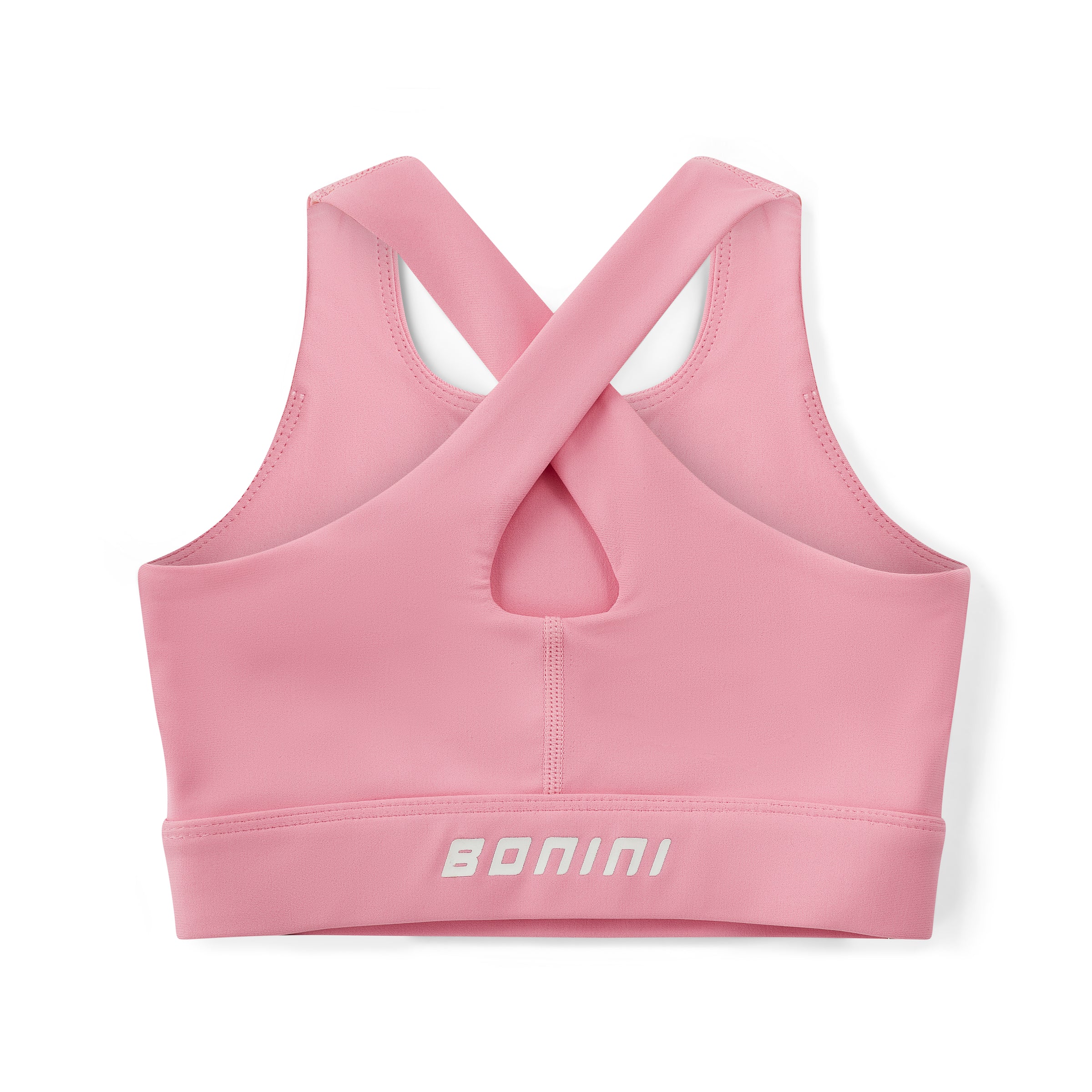 AW25 Bonini ASPIRE Pink & White Logo Crop Sport Top