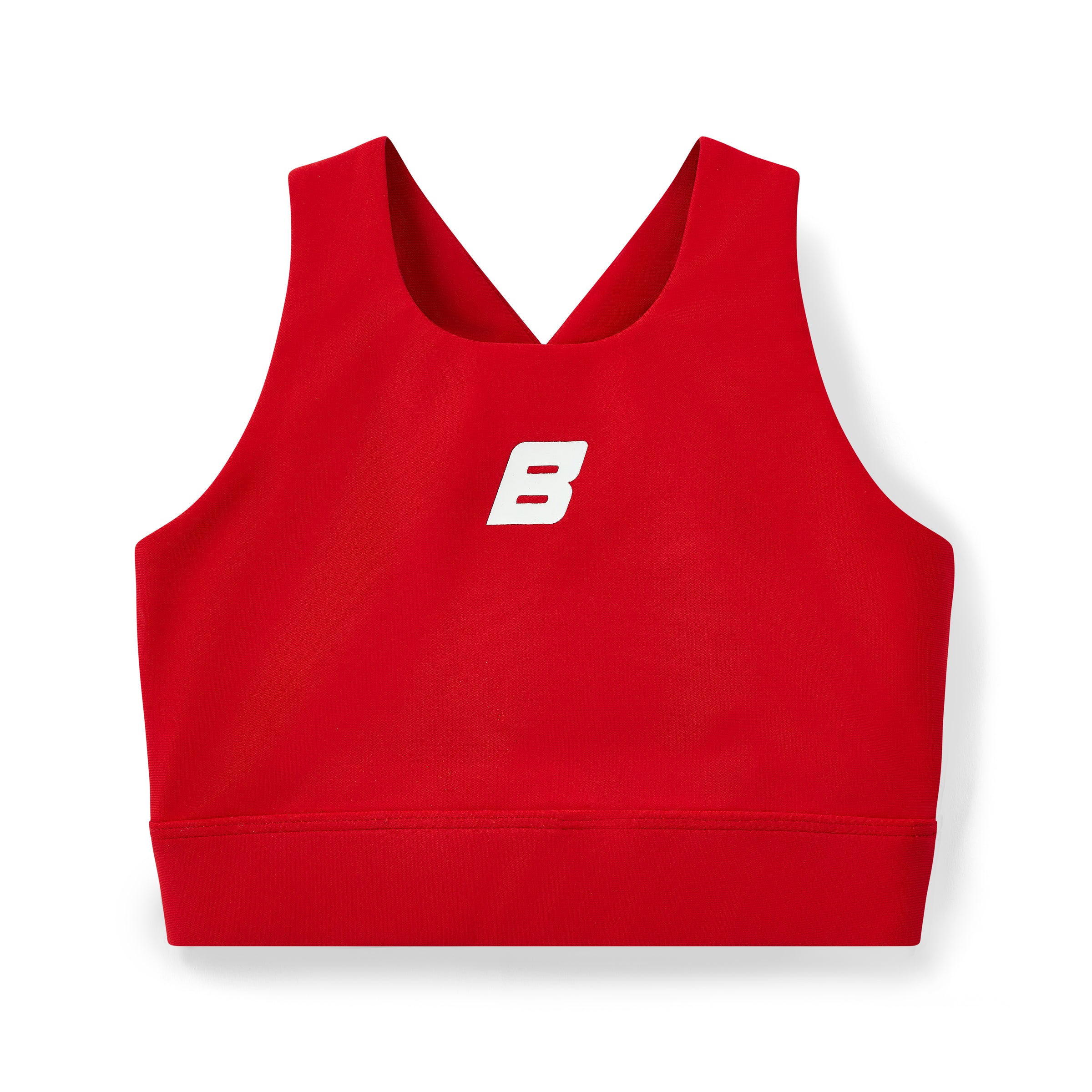 AW25 Bonini ASPIRE Red & White Logo Crop Sport Top