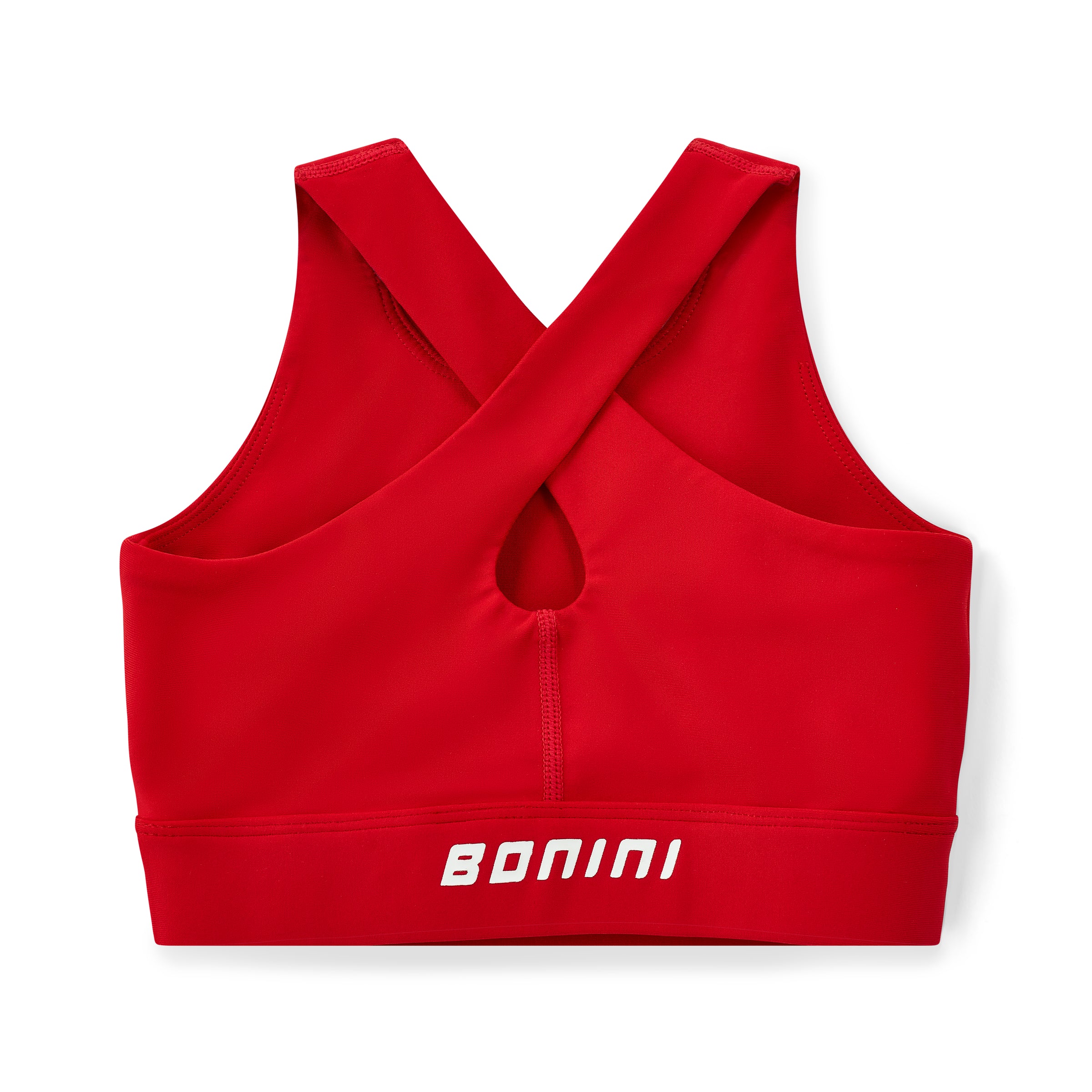 AW25 Bonini ASPIRE Red & White Logo Crop Sport Top