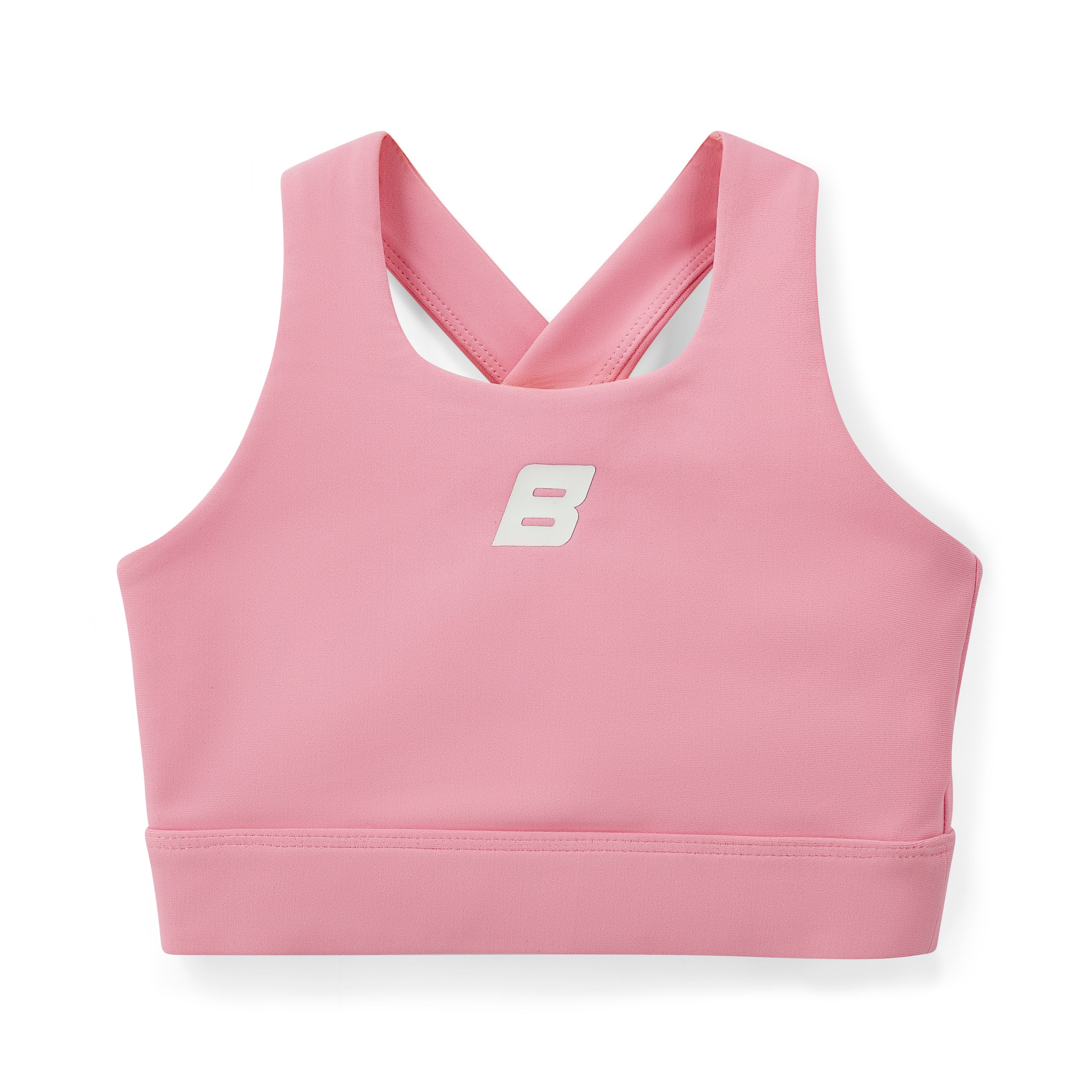 AW25 Bonini ASPIRE Pink & White Logo Crop Sport Top