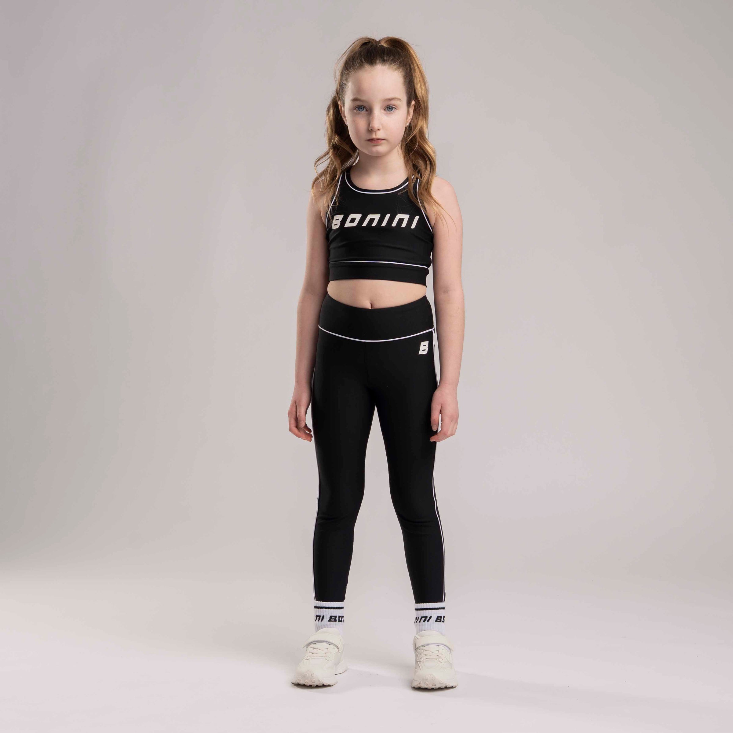 Bonini Girls REVIVE Black Sport Crop Top