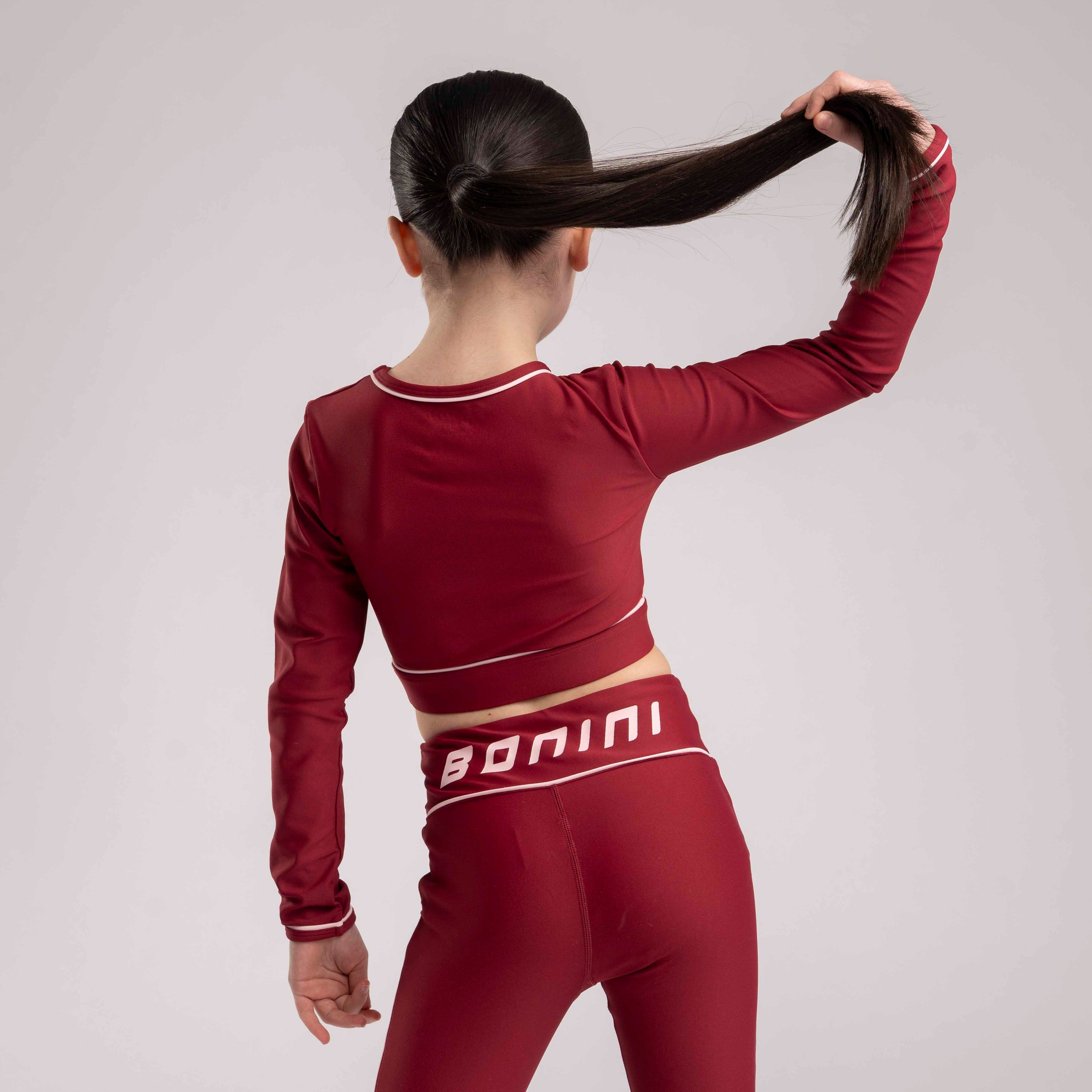 Bonini Girls REVIVE Burgundy Long Sleeve Sport Top