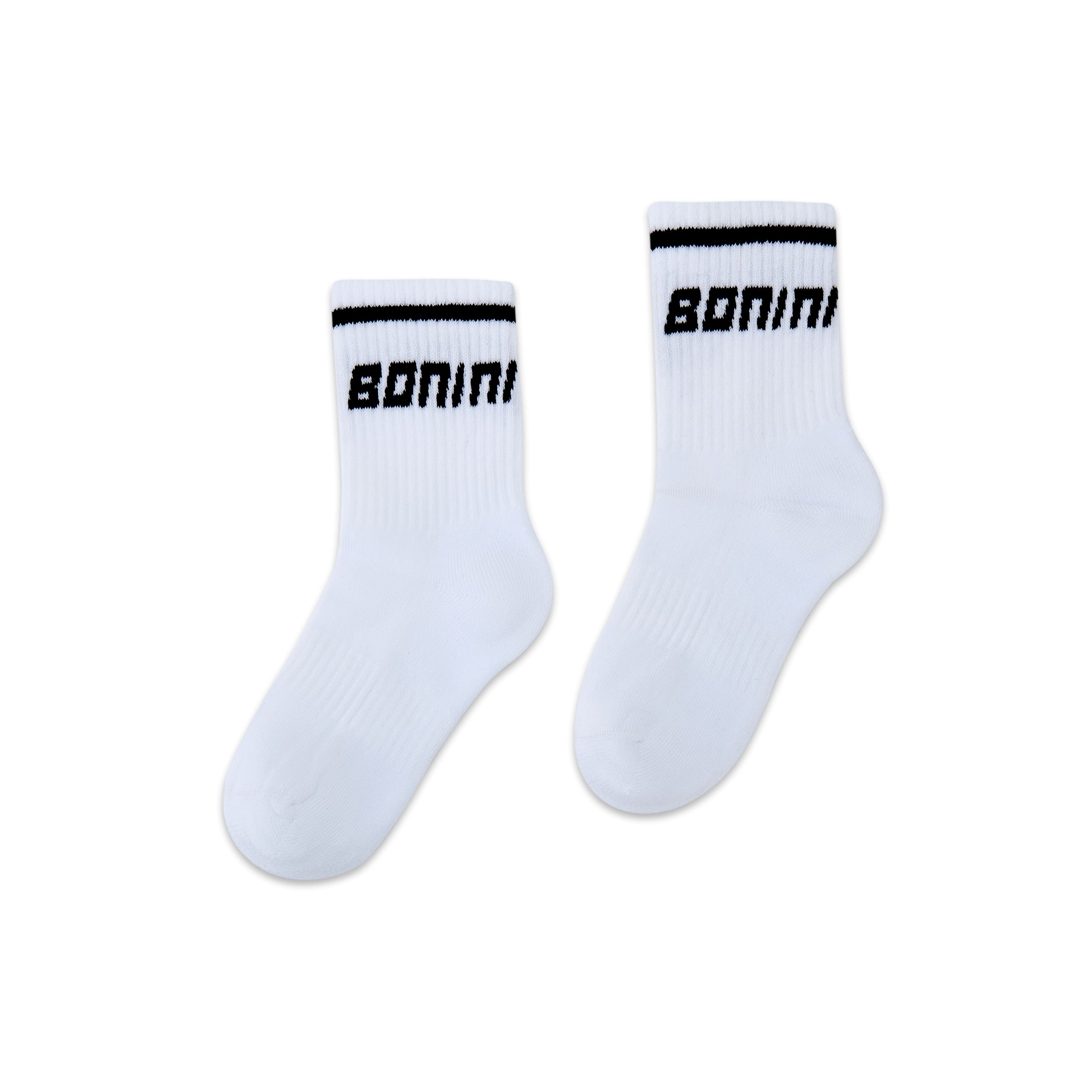 Bonini Girls REVIVE White & Black Sports Socks