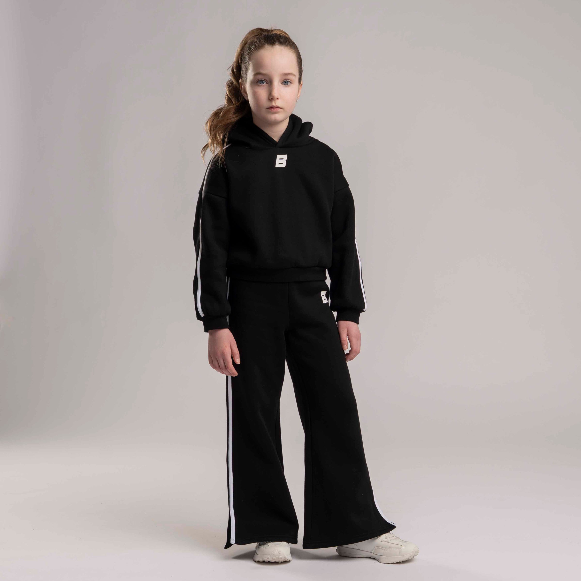 Bonini Girls REVIVE Black Wide Leg Joggers