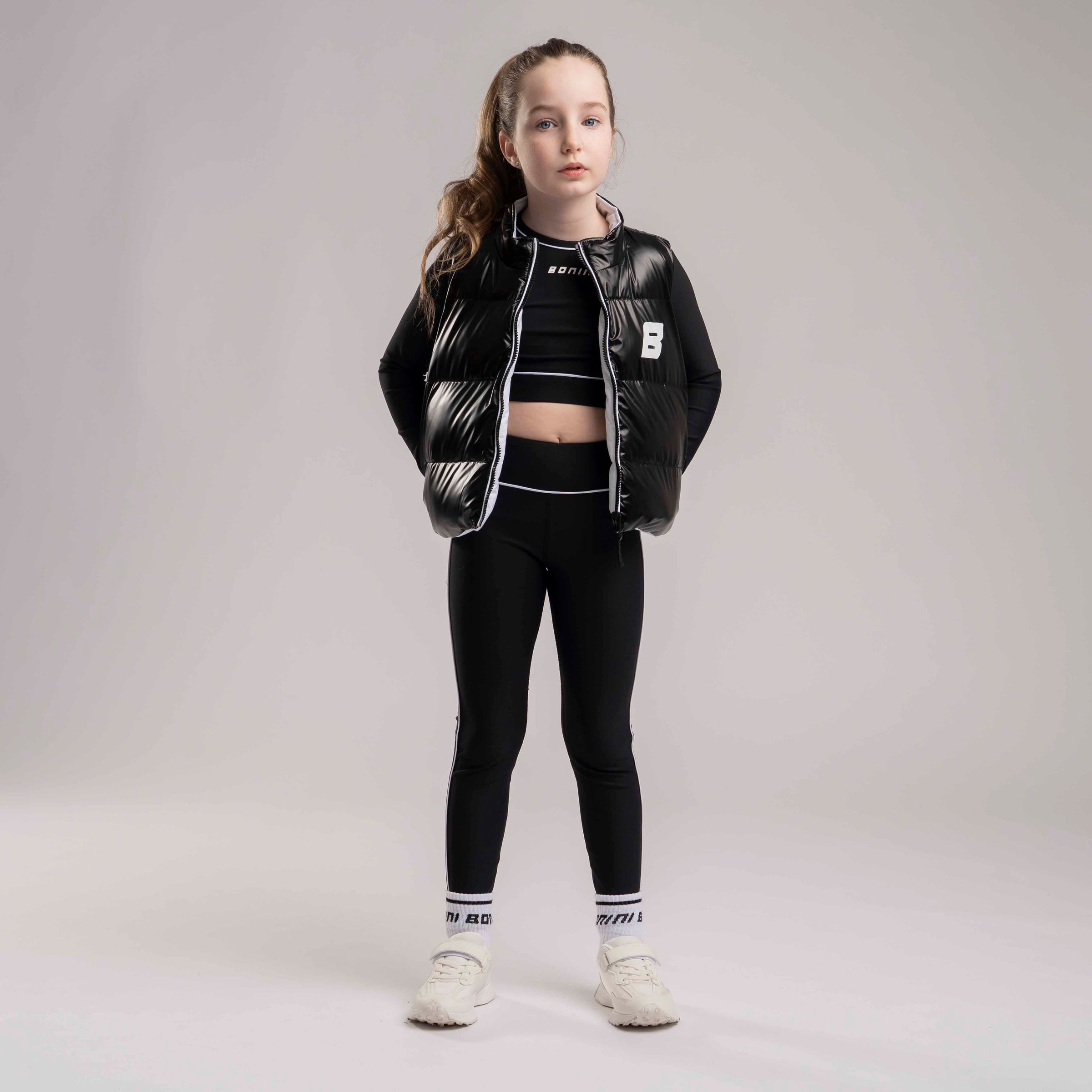 Bonini Girls REVIVE Black & White Reversible Gilet