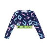AW25 Bonini POWER Navy Blue Long Sleeve Logo Crop Sport Top