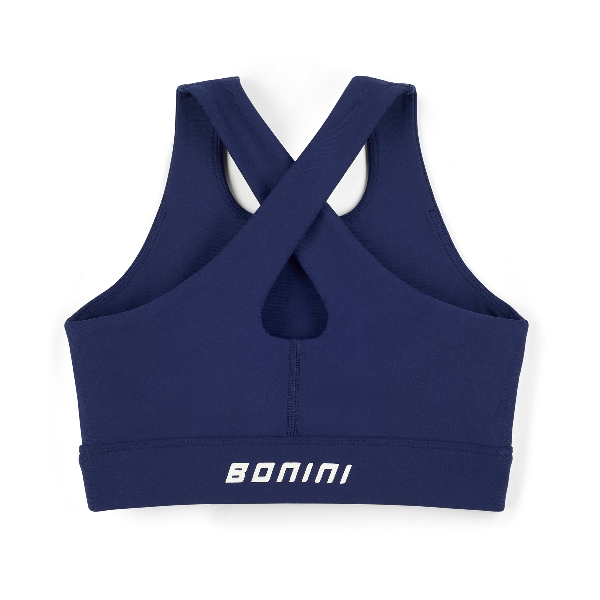 AW25 Bonini ASPIRE Navy & White Logo Crop Sport Top