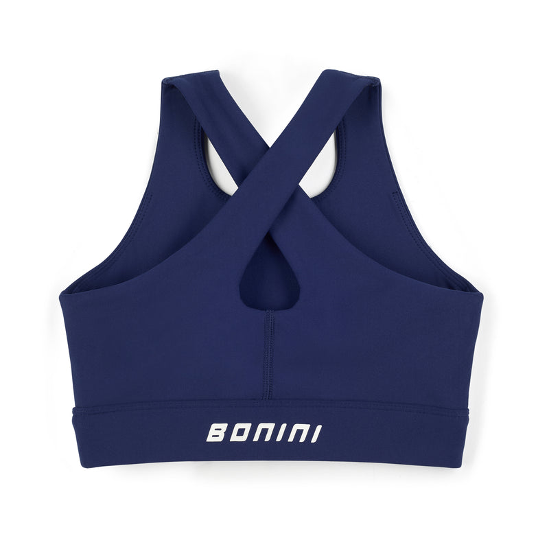 AW25 Bonini ASPIRE Navy & White Logo Crop Sport Top