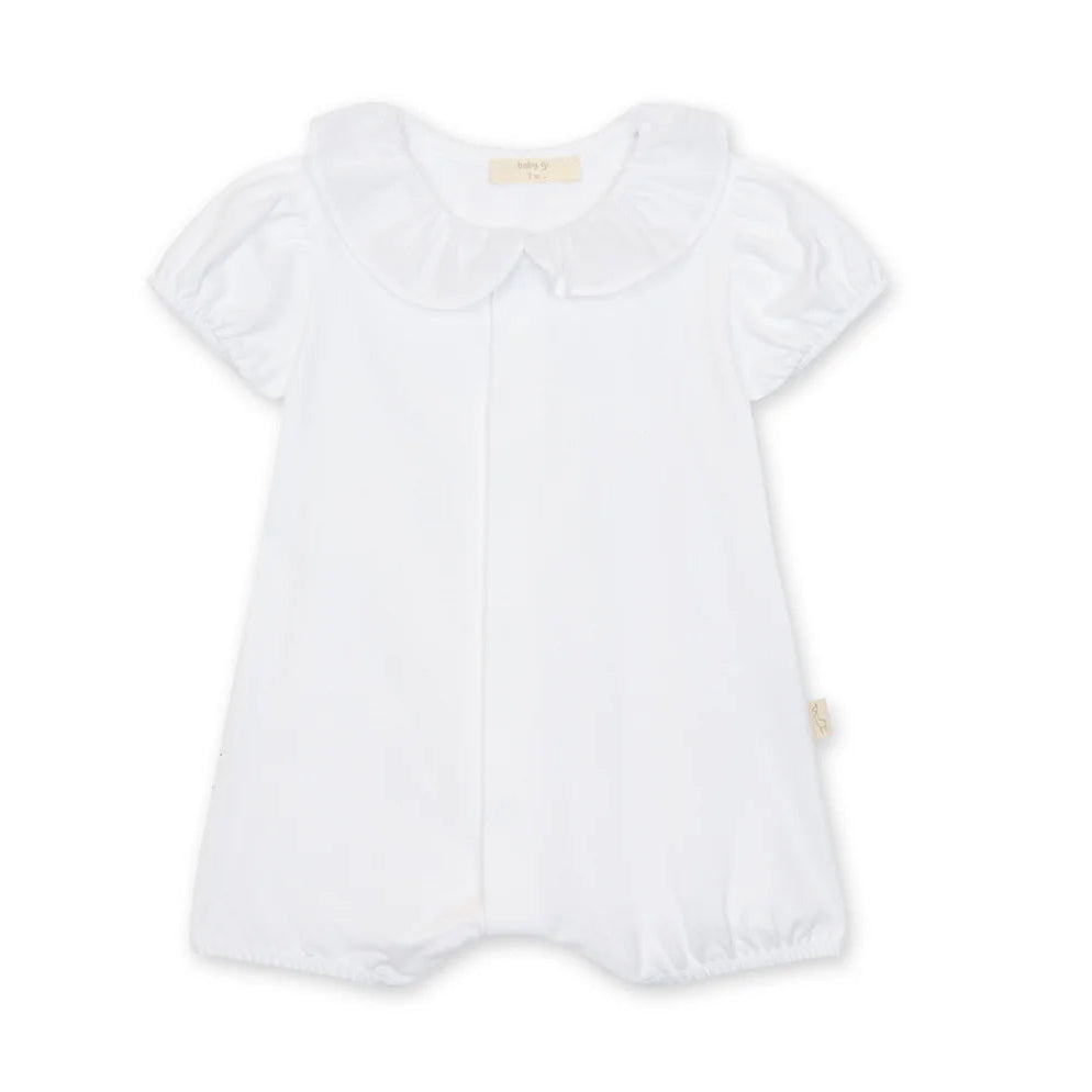Baby Gi White Cotton Butterfly Frill Romper