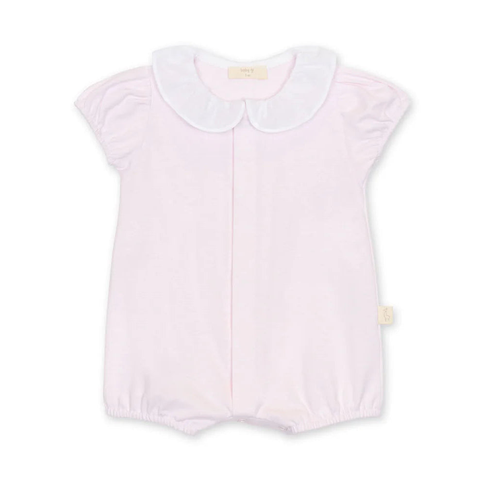 Baby Gi Pale Pink Cotton Butterfly Frill Romper