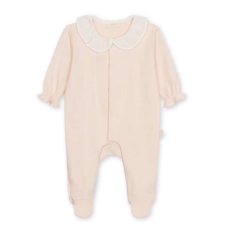 Baby Gi Peach Pink Cotton Butterfly Frill Babygrow