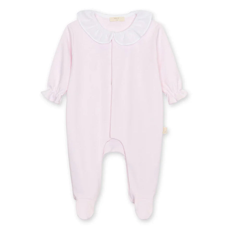 Baby Gi Pale Pink Cotton Butterfly Frill Babygrow