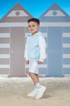 SS24 Mitch & Son TANNER Sky Blue & White Hooded Jacket