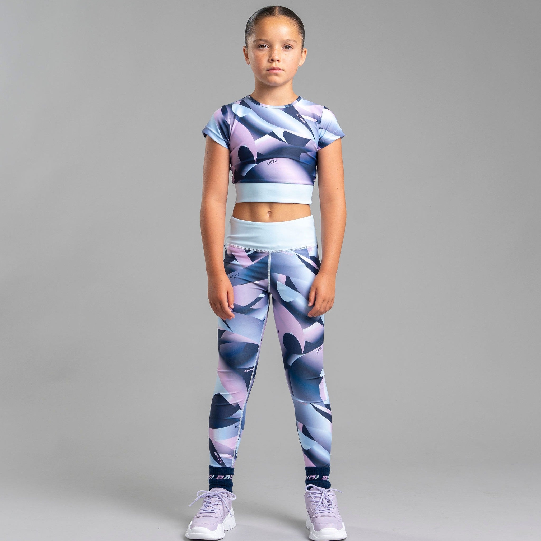 AW25 Bonini SPRINT Blue Printed Sport Leggings