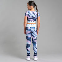 AW25 Bonini ENERGY Blue Printed Crop Sport Top