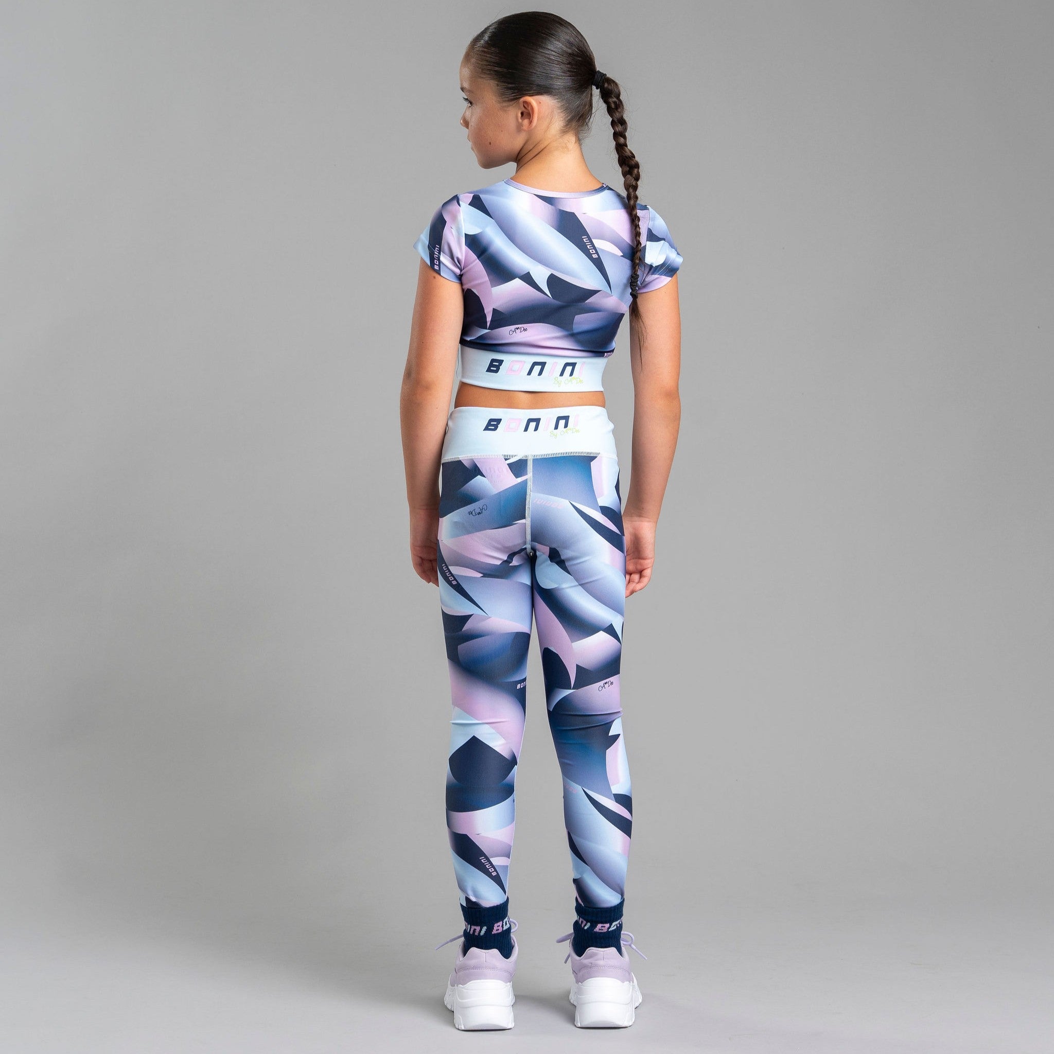 AW25 Bonini ENERGY Blue Printed Crop Sport Top