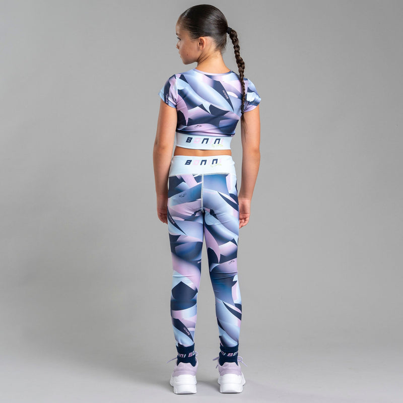 AW25 Bonini ENERGY Blue Printed Crop Sport Top