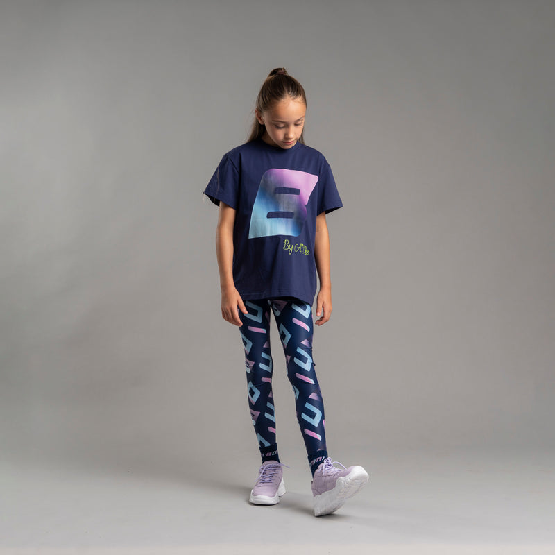 AW25 Bonini DYNAMIC Navy Blue Oversized Logo T-Shirt