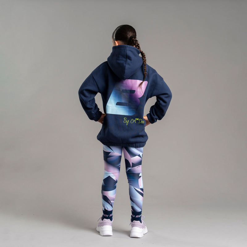 AW25 Bonini SPARKLE Navy Blue Oversized Logo Hoody