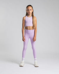 AW25 Bonini ASPIRE Lilac & White Logo Crop Sport Top