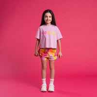 SS26 Bonini SHINE Purple Cropped Logo T-Shirt