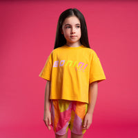 SS26 Bonini SHINE Orange Cropped Logo T-Shirt