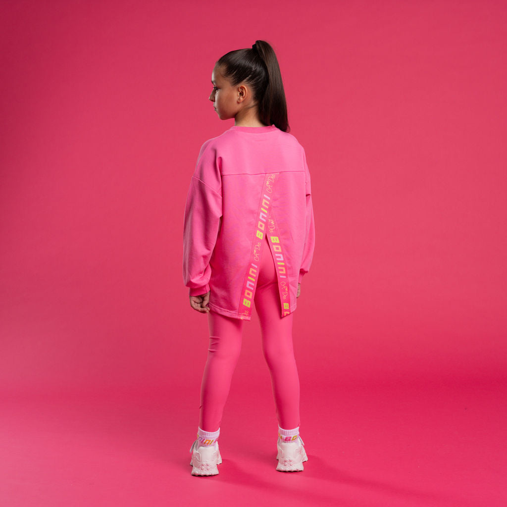 SS26 Bonini GROOVE Pink Logo Tape Sweatshirt